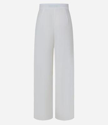 Calça Pantalona em Chiffon com Pregas