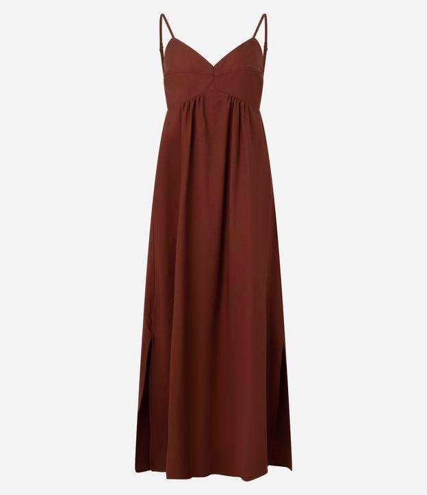 Vestido Evasê Longo em Crepe com Recorte no Busto - 1