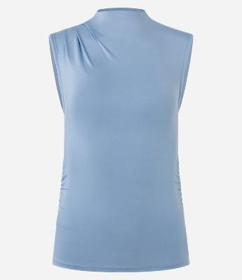 Blusa sem Manga em Jersey com Drapeados Laterais