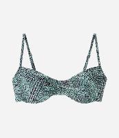 Biquíni Top Meia Taça em Poliamida com Amarração e Estampa Nascente - 1