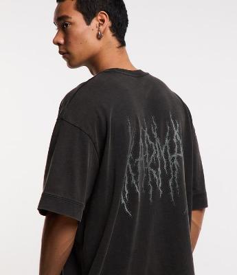 Camiseta Overboxy em Malhão Estonado com Estampa Lettering