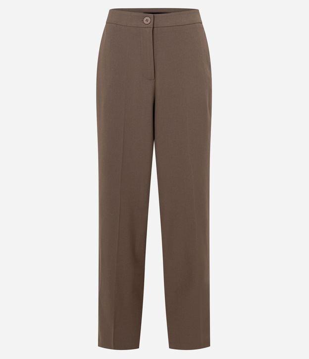 Calça Reta Alfaiatada com Bolsos e Frisos - 1