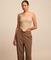 Calça Reta Alfaiatada com Bolsos e Frisos - 2