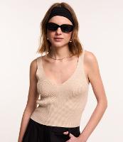 Blusa Sem Manga em Tricô Canelado com Fio Metalizado - 2