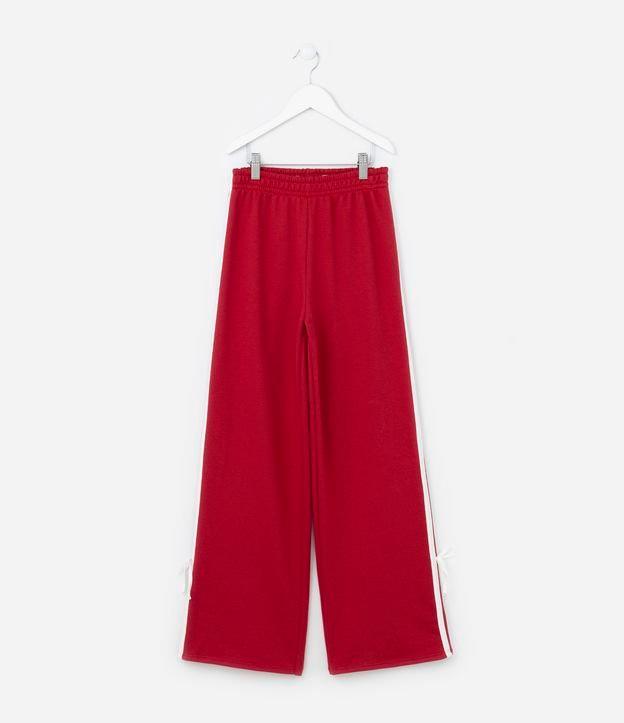 Calça Reta Infantil com Listras e Lacinho - Tam 7 a 14 Anos - 1