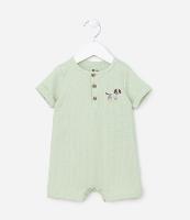 Macacão Infantil Texturizado com Estampa Cachorrinho - Tam 0 a 24 meses - 1