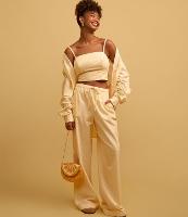 Blusa Cropped em Tricoline Listrada com Fio Tinto - 2