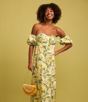 Vestido New Midi em Tricoline com Decote Ombro e Ombro - 2