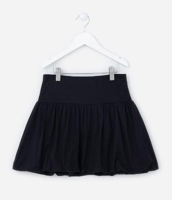 Saia Balonê Infantil com Cós Largo -Tam 5 a 14 Anos