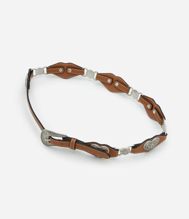 Cinto Estreito em PU com Elos e Detalhe em Coração - 2