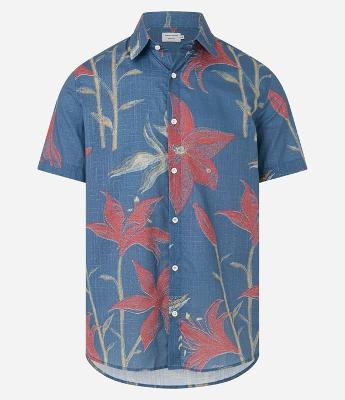 Camisa Regular em Voil com Estampa Pontilhada Floral