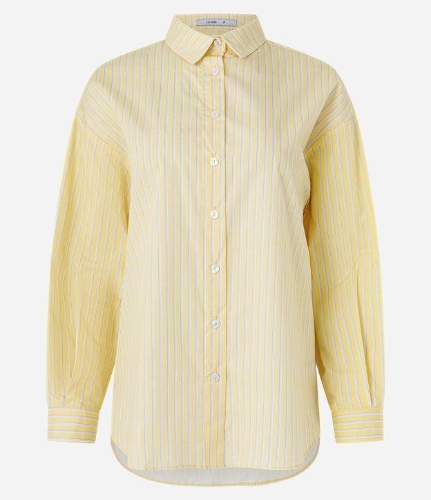 Camisa em Tricoline Listrado com Fio Tinto - 1