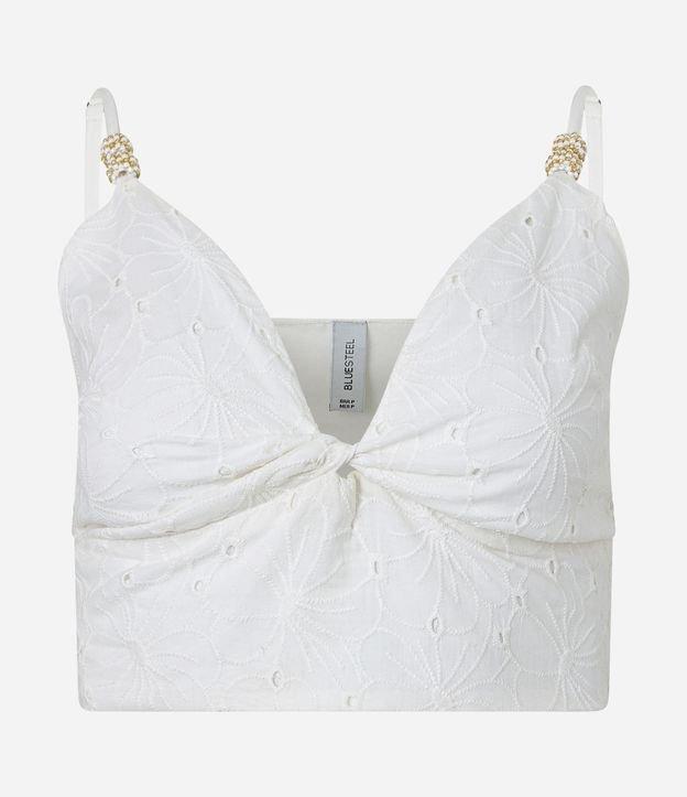 Blusa Cropped em Laise com Detalhe nas Alças - 2
