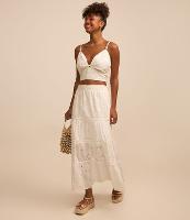 Blusa Cropped em Laise com Detalhe nas Alças - 3