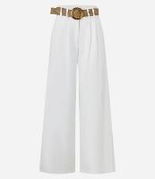 Calça Wide Leg em Viscolinho com Pregas - 1