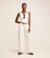 Calça Wide Leg em Viscolinho com Pregas - 2