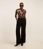 Calça Alfaiatada WIde Leg Cintura Alta com Pregas - 3