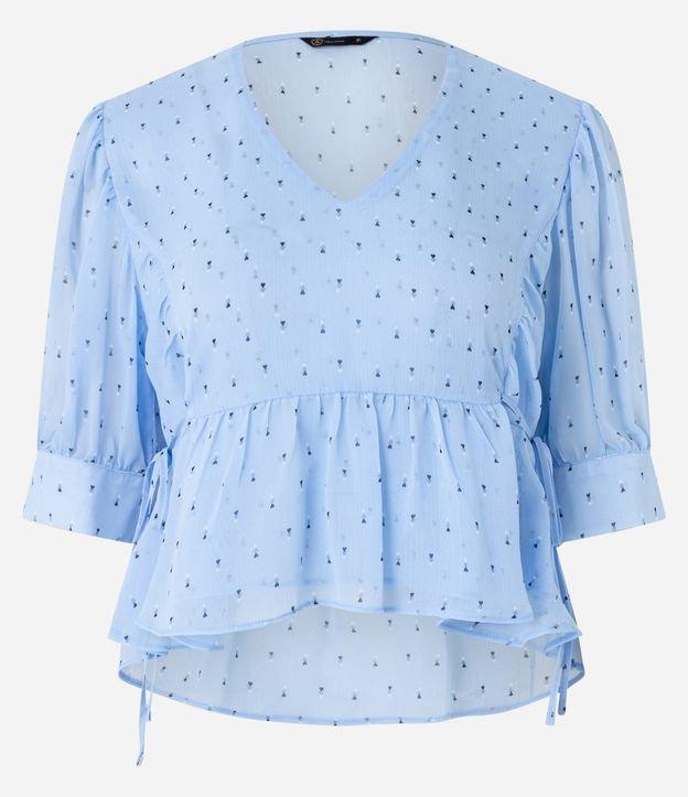 Blusa em Chiffon com Recorte na Cintura e Corações Estampados - 1