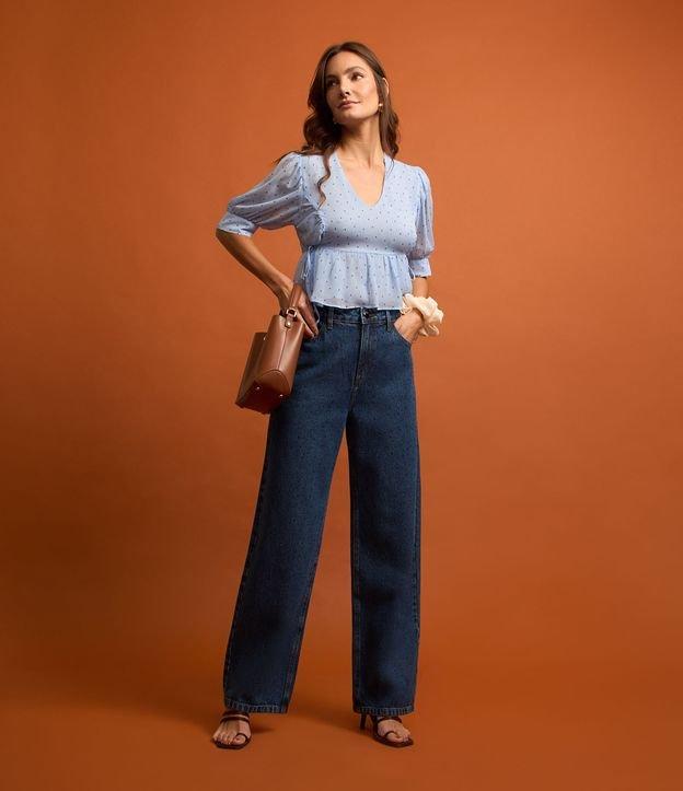 Blusa em Chiffon com Recorte na Cintura e Corações Estampados - 2