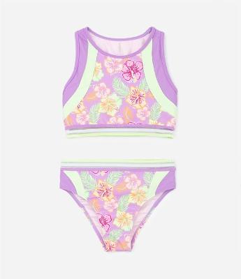 Biquíni Infantil com Estampa Floral - Tam 5 a 14 Anos