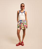 Short Gode em Viscose com Pregas e Estampa Tropical - 3