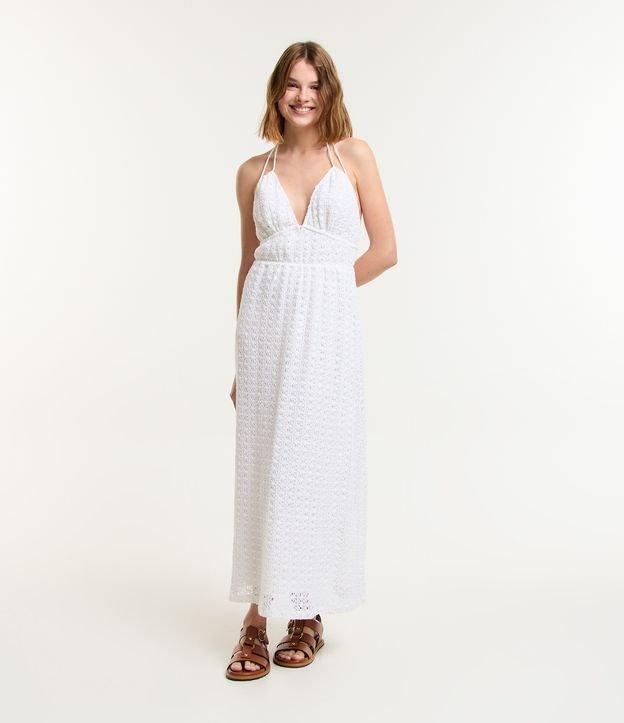 Vestido New Midi Frente Única em Renda com Amarração - 1