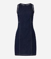 Vestido sem Manga em Jeans com Recorte e Zíper - 1