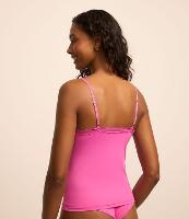 Camisete Sem bojo Alças Finas Sem Costura e com Renda - 2