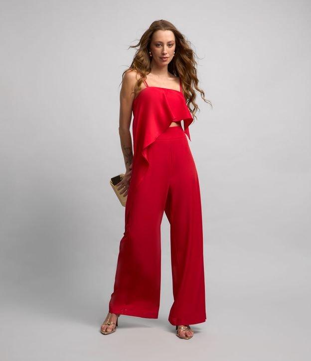 Calça Pantalona em Crepe com Pences - 2