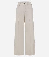 Calça Wide Leg em Sarja com Friso Frontal - 2