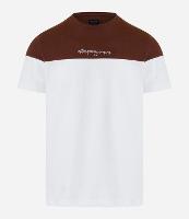 Camiseta Slim em Algodão em Bloco de Cores e Estampa Lettering - 1