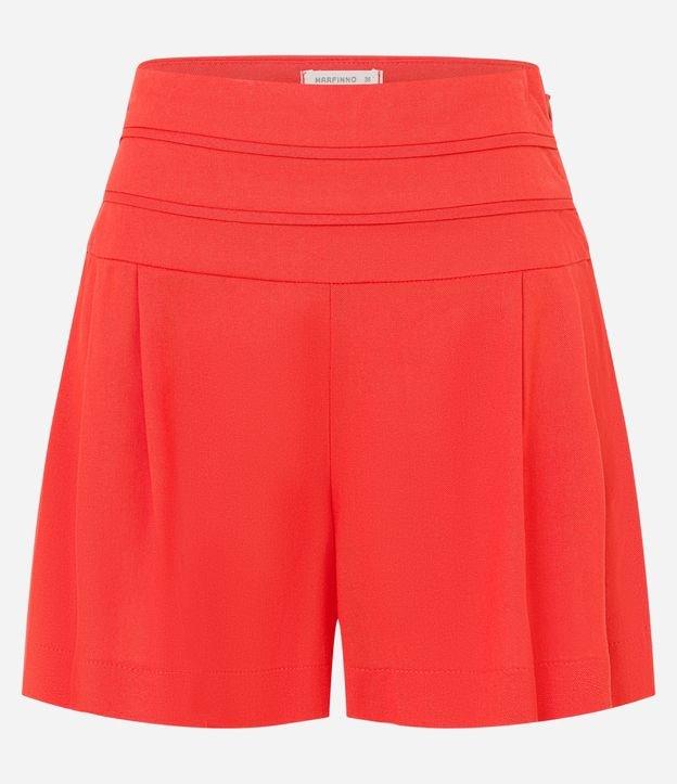 Short em Viscolinho com Costura Aparente e Pregas - 1