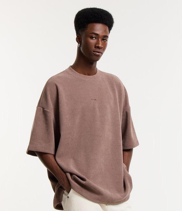 Camiseta em Cotelê com Bordado Lettering - 1