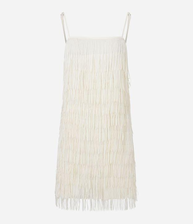 Vestido Curto em Chiffon com Franjas em Camadas - 1