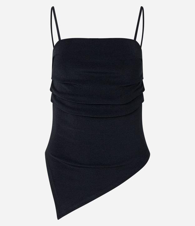 Blusa de Alcinhas com Franzido e Barra Assimétrica - 1