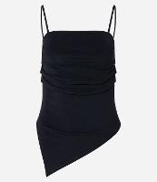 Blusa de Alcinhas com Franzido e Barra Assimétrica - 1