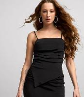 Blusa de Alcinhas com Franzido e Barra Assimétrica - 2