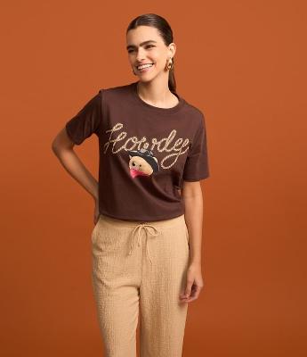 Calça Texturizada com Amarração no Cós e Bolsos