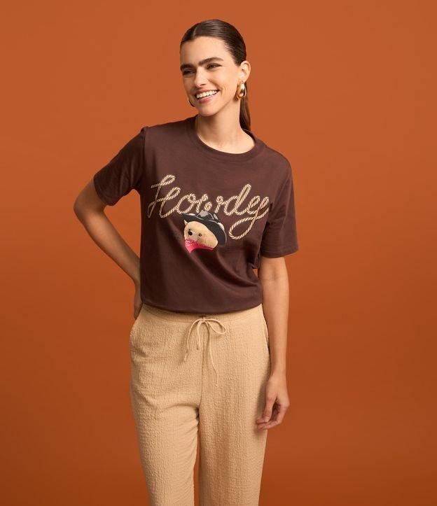 Calça Texturizada com Amarração no Cós e Bolsos - 1