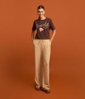 Calça Texturizada com Amarração no Cós e Bolsos - 2