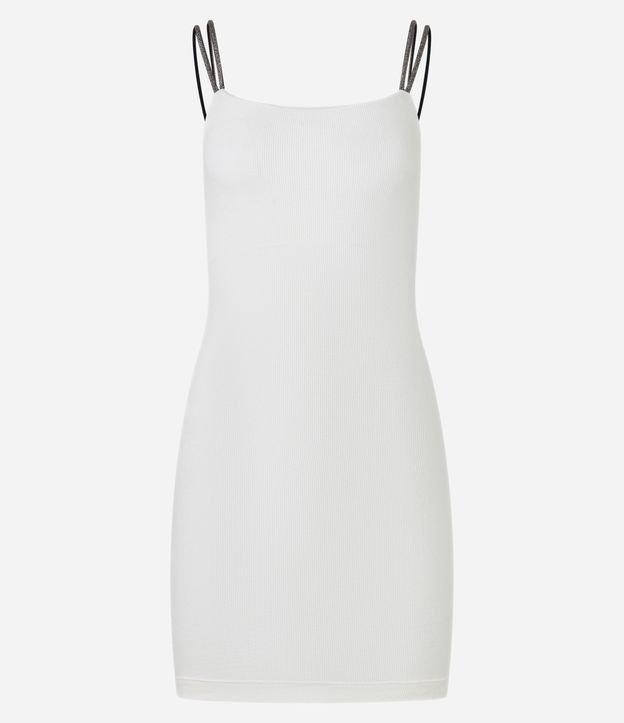 Vestido Curto em Ribana com Alcinha Dupla e Brilhosa - 1