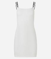 Vestido Curto em Ribana com Alcinha Dupla e Brilhosa - 1