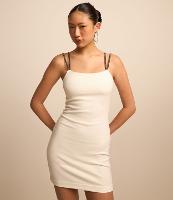 Vestido Curto em Ribana com Alcinha Dupla e Brilhosa - 2