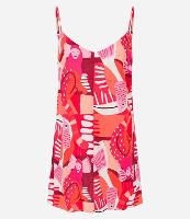 Vestido Curto em Viscose e Linho com Estampa de Bichinhos - 1