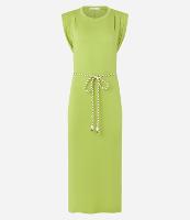 Vestido New Midi em Moletinho com Ombreira e Cinto de Cordão - 1