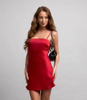 Vestido Curto em Cetim com Decote Degagê nas Costas - 2