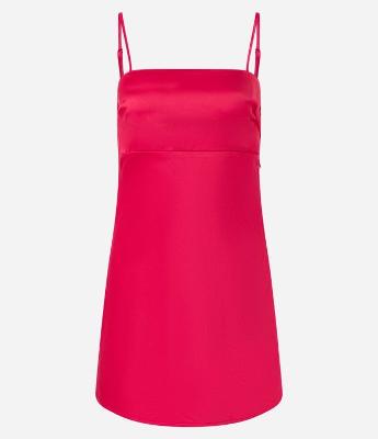 Vestido Curto em Cetim com Decote Degagê nas Costas