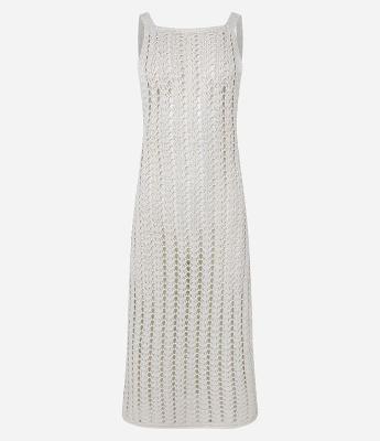 Saida de Praia Vestido Longo com Efeito Crochê