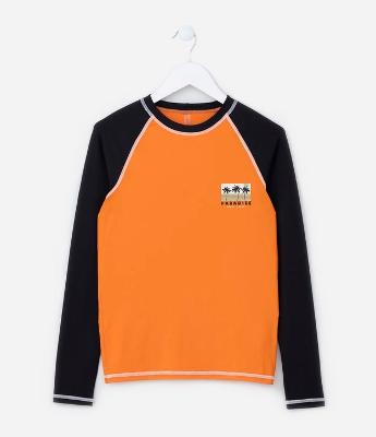 Camiseta Infantil com Proteção UV Estampa Paradise - Tam 5 a 14 anos