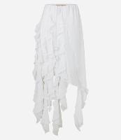 Saia Midi em Chiffon com Pontas Onduladas - 1